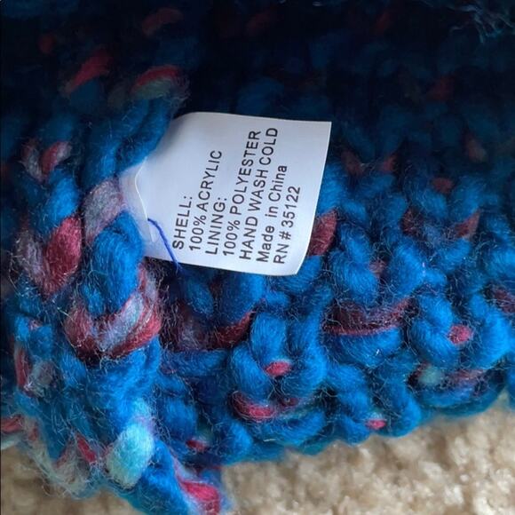 Trufit Ladies’ Cable Knit Winter Hat Greenish/Blue NWT One Size - Picture 5 of 8